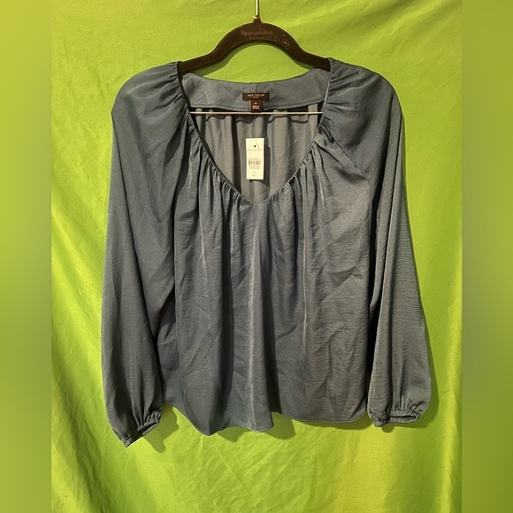 NWT Ann Taylor Elegant Blue Women's Top size Small Petite - Picture 2 of 6